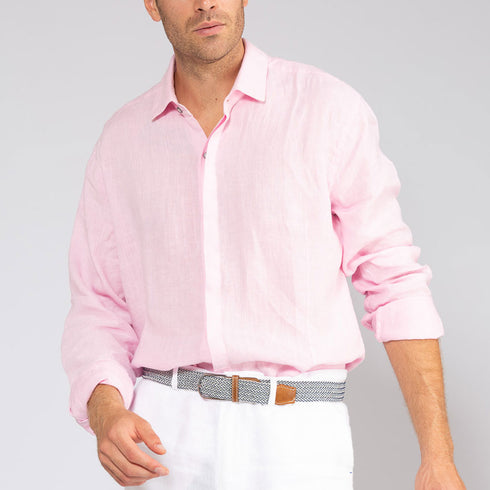 Antigua – Classic linen shirt Bahama Pink Sand