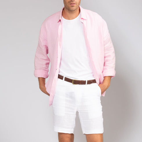 Antigua – Classic linen shirt Bahama Pink Sand