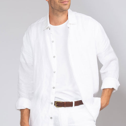Antigua – Classic linen shirt Oyster White