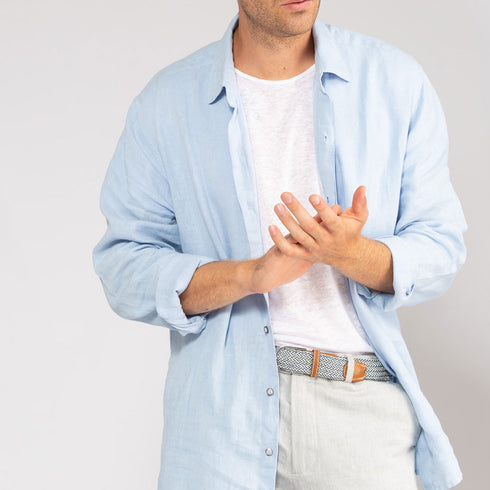 Antigua – Classic linen shirt Sky Blue
