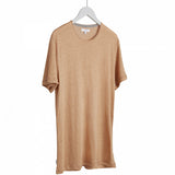 Mustique – Round-neck linen knit t-shirt Caramel Sand